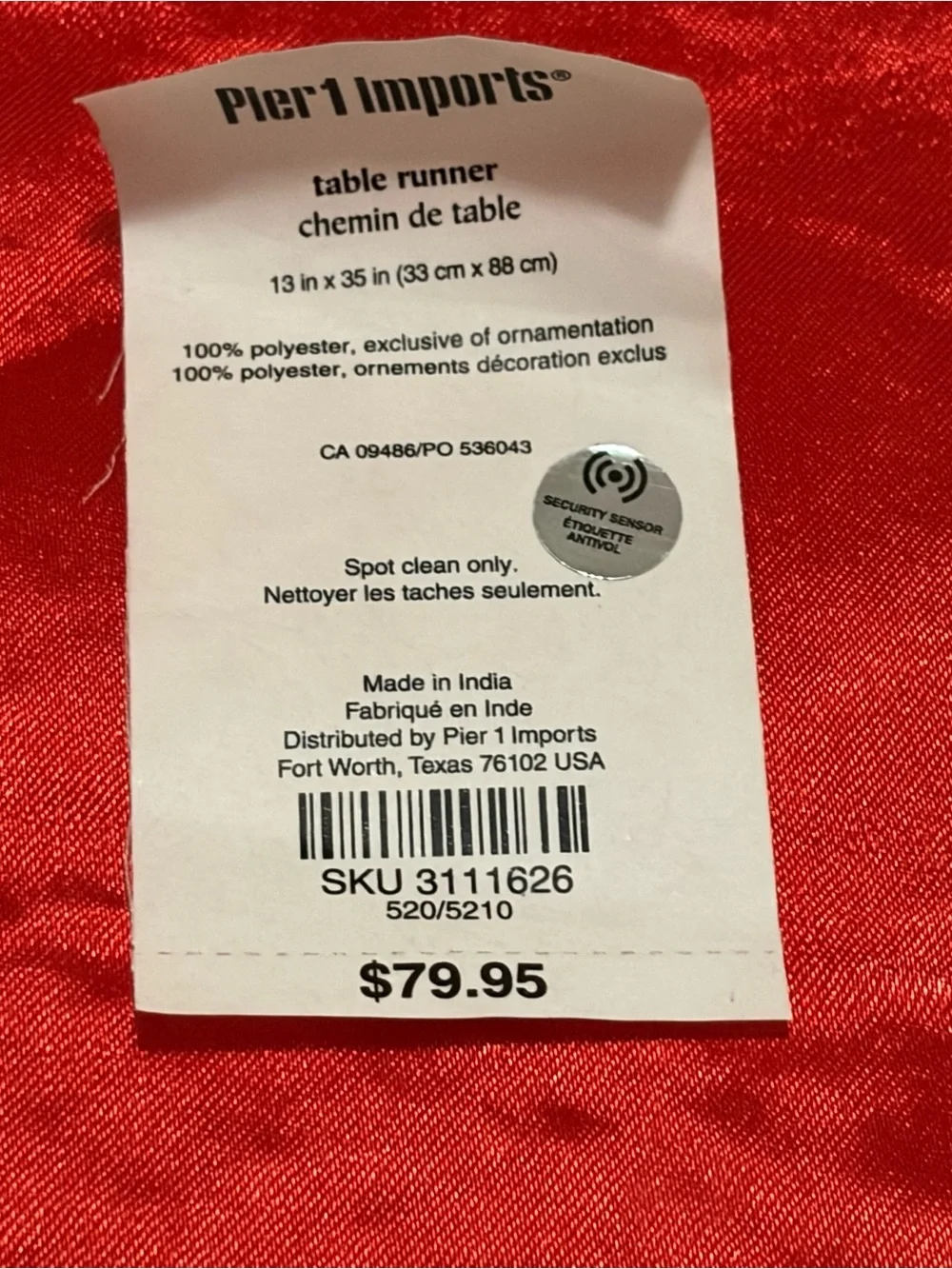 Pier 1 Imports Christmas Peppermint Table Runner